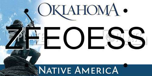 ZFEOESS Oklahoma License Plate
