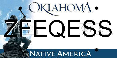 ZFEQESS Oklahoma License Plate