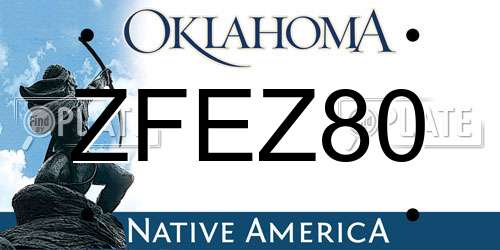 ZFEZ80 Oklahoma License Plate