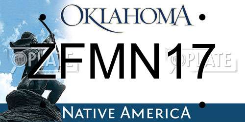 ZFMN17 Oklahoma License Plate