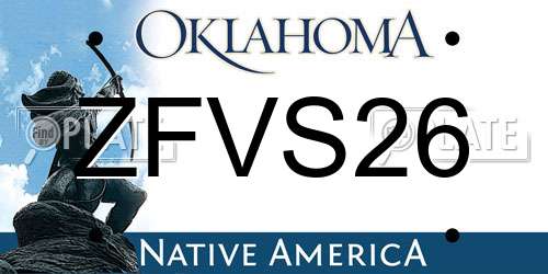 ZFVS26 Oklahoma License Plate