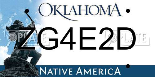 ZG4E2D Oklahoma License Plate
