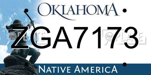 ZGA7173 Oklahoma License Plate