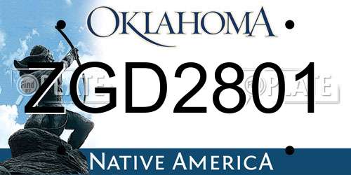 ZGD2801 Oklahoma License Plate