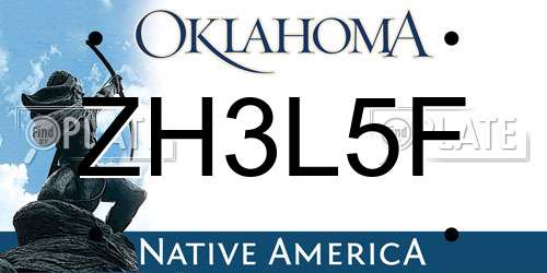 ZH3L5F Oklahoma License Plate