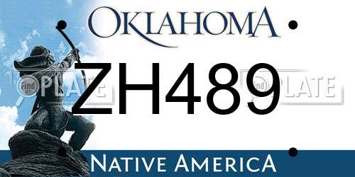 ZH489 Oklahoma License Plate