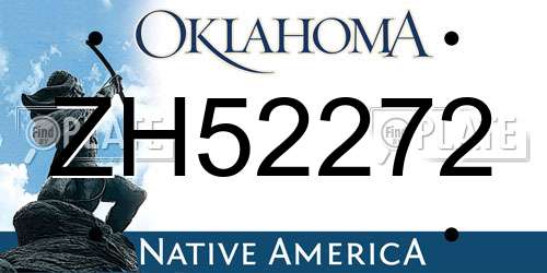 ZH52272 Oklahoma License Plate