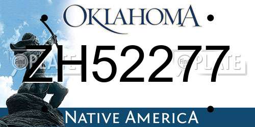ZH52277 Oklahoma License Plate