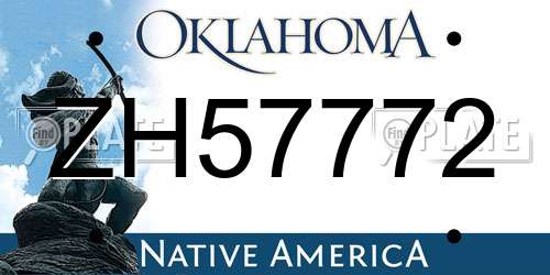 ZH57772 Oklahoma License Plate