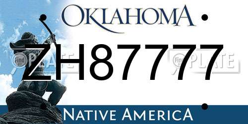ZH87777 Oklahoma License Plate