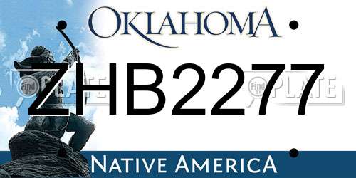 ZHB2277 Oklahoma License Plate