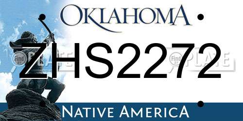 ZHS2272 Oklahoma License Plate