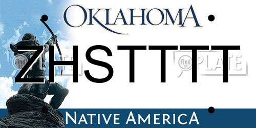 ZHSTTTT Oklahoma License Plate