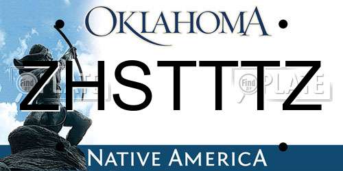 ZHSTTTZ Oklahoma License Plate