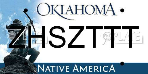 ZHSZTTT Oklahoma License Plate