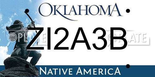ZI2A3B Oklahoma License Plate