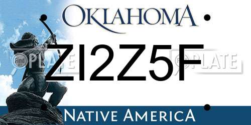 ZI2Z5F Oklahoma License Plate