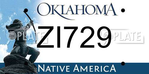 ZI729 Oklahoma License Plate