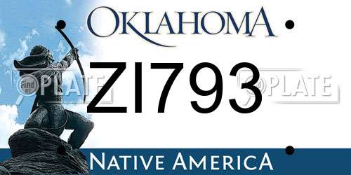 ZI793 Oklahoma License Plate
