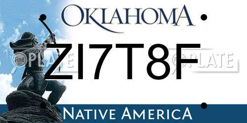 ZI7T8F Oklahoma License Plate