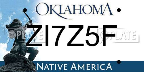 ZI7Z5F Oklahoma License Plate