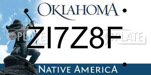 ZI7Z8F Oklahoma License Plate