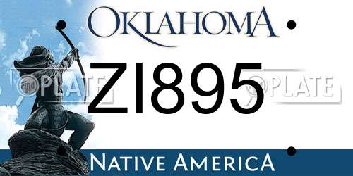 ZI895 Oklahoma License Plate