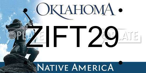 ZIFT29 Oklahoma License Plate