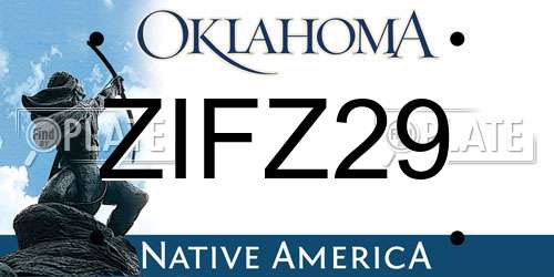 ZIFZ29 Oklahoma License Plate