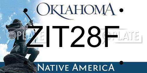 ZIT28F Oklahoma License Plate