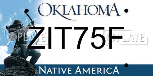 ZIT75F Oklahoma License Plate