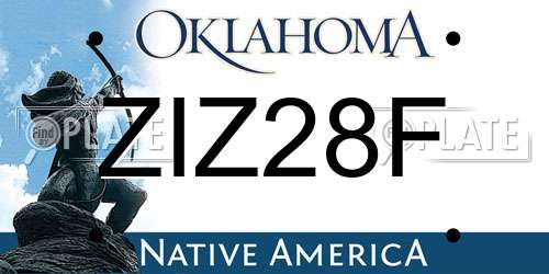 ZIZ28F Oklahoma License Plate