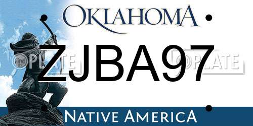ZJBA97 Oklahoma License Plate