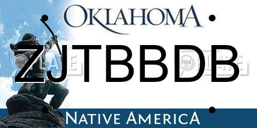 ZJTBBDB Oklahoma License Plate