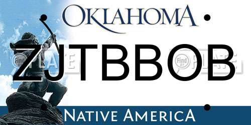 ZJTBBOB Oklahoma License Plate