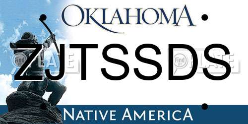 ZJTSSDS Oklahoma License Plate