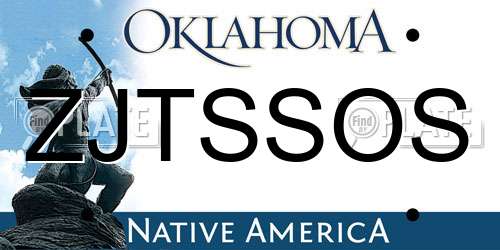 ZJTSSOS Oklahoma License Plate