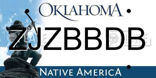 ZJZBBDB Oklahoma License Plate