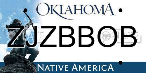 ZJZBBOB Oklahoma License Plate
