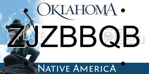 ZJZBBQB Oklahoma License Plate