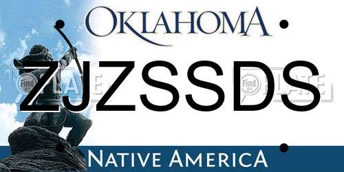 ZJZSSDS Oklahoma License Plate