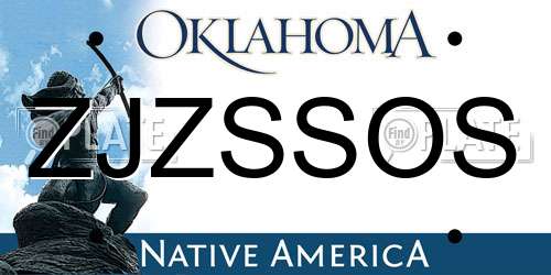 ZJZSSOS Oklahoma License Plate
