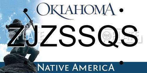 ZJZSSQS Oklahoma License Plate
