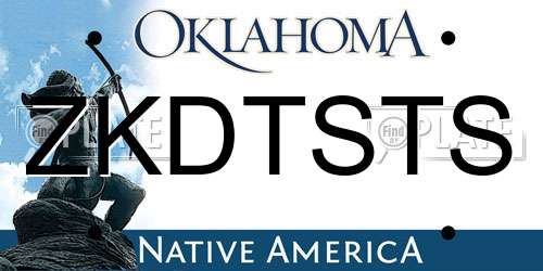 ZKDTSTS Oklahoma License Plate