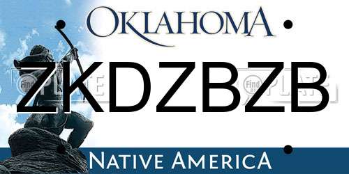 ZKDZBZB Oklahoma License Plate