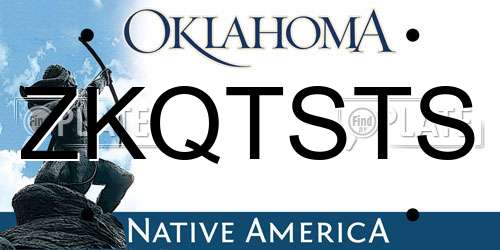 ZKQTSTS Oklahoma License Plate