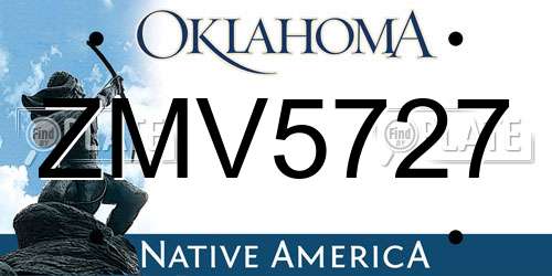 ZMV5727 Oklahoma License Plate