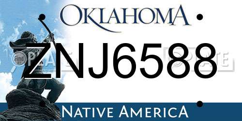ZNJ6588 Oklahoma License Plate