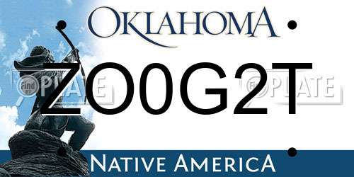 ZO0G2T Oklahoma License Plate