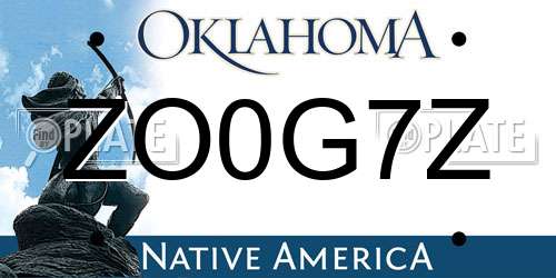 ZO0G7Z Oklahoma License Plate